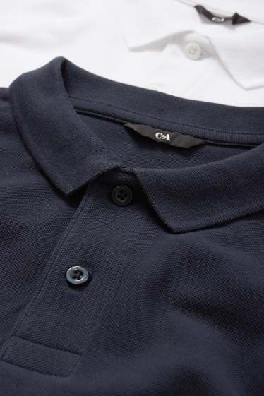 Hommes - Lot de 2 - polos - bleu foncé