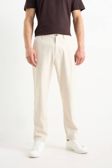 Heren - Chino - tapered fit - licht beige