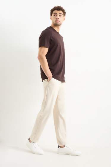Heren - Chino - tapered fit - licht beige