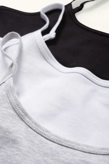 Enfants filles - Lot de 3 - brassières - gris clair chiné