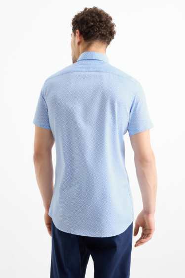 Bărbați - Cămașă office - slim fit - guler italian - ușor de călcat - cu model - albastru deschis