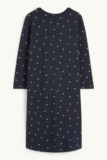 Femmes - Chemise de nuit - à fleurs - bleu foncé