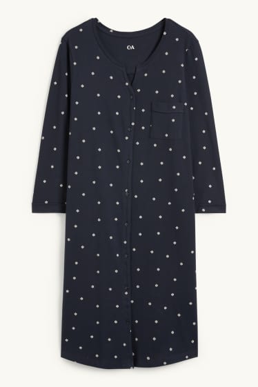 Femmes - Chemise de nuit - à fleurs - bleu foncé