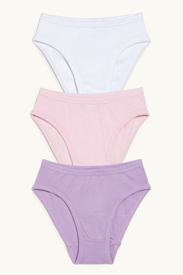 Enfants filles - Lot de 3 - culotte - rose