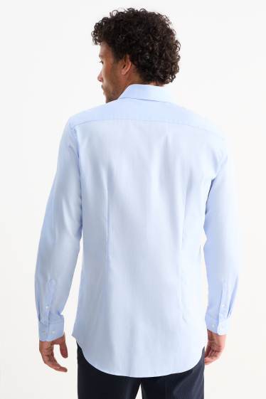Men - Business shirt - slim fit - cutaway collar - easy-iron - light blue