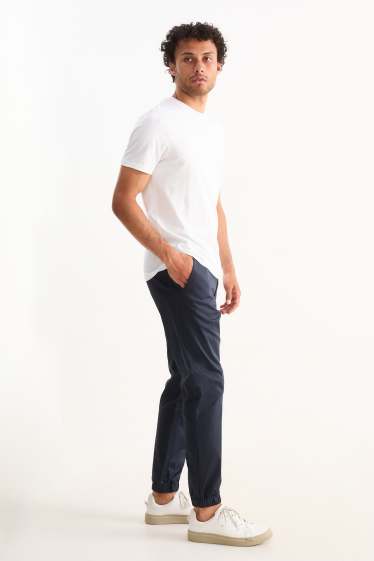 Hommes - Pantalon de jogging - tapered fit - bleu foncé