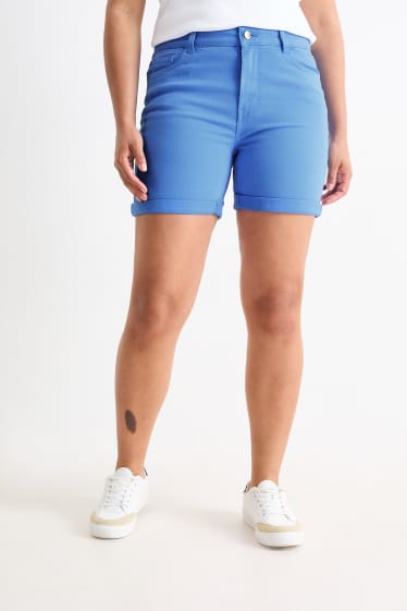 Dámské - Šortky - high waist - modrá