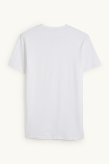Herren - T-Shirt - Slim Fit - Flex - weiß