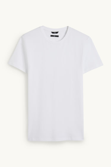 Herren - T-Shirt - Slim Fit - Flex - weiß