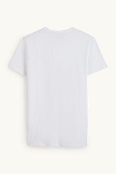 Herren - T-Shirt - Slim Fit - Flex - weiß