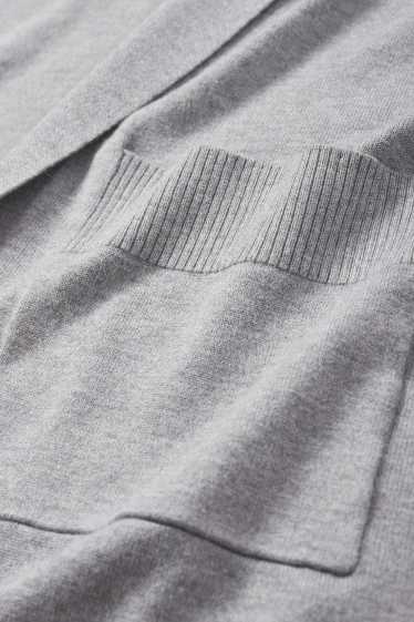 Damen - Lange Strickjacke - grau