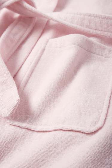 Enfants filles - Peignoir en éponge avec capuche - rose