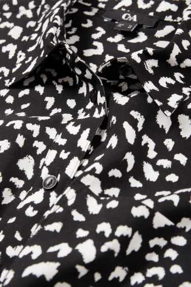 Dames - Blouse - met patroon - zwart