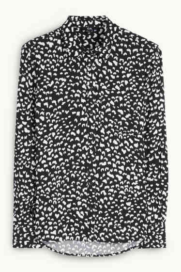 Dames - Blouse - met patroon - zwart