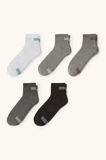 Men - Multipack of 5 - short socks - gray