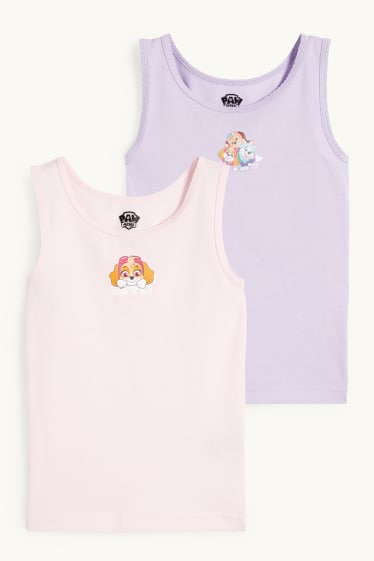 Kinderen: meisjes - Set van 2 - PAW Patrol - Skye, Everest - singlet - roze