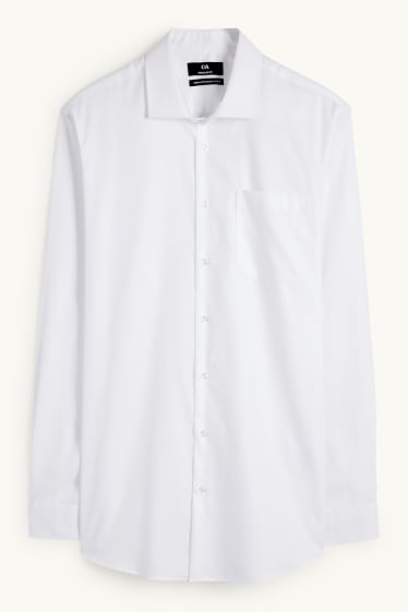 Hommes - Chemise de bureau - regular fit - col kent - facile à repasser - blanc