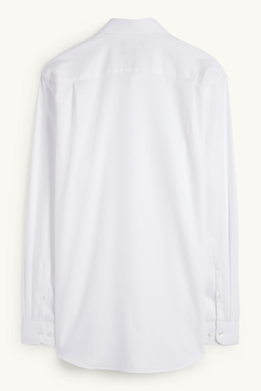 Hommes - Chemise de bureau - regular fit - col kent - facile à repasser - blanc