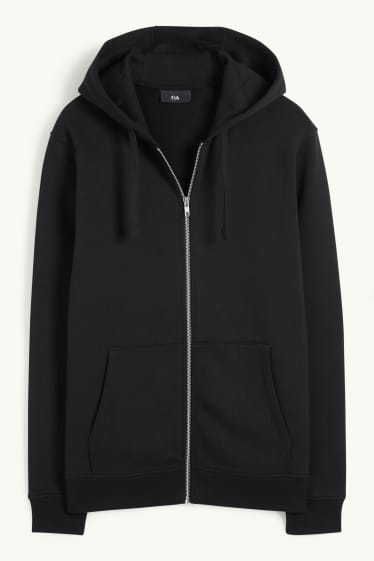 Herren - Sweatjacke mit Kapuze - schwarz