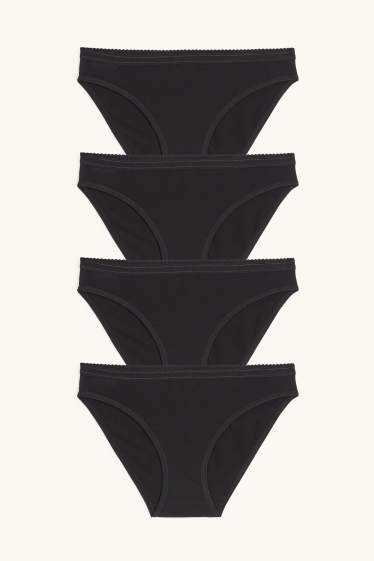 Femmes - Lot de 4 - culottes - noir