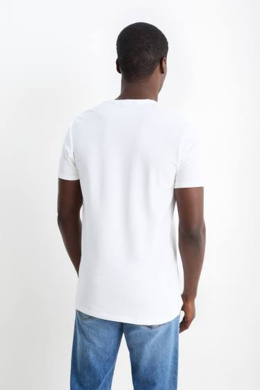Herren - T-Shirt - Slim Fit - Flex - weiß