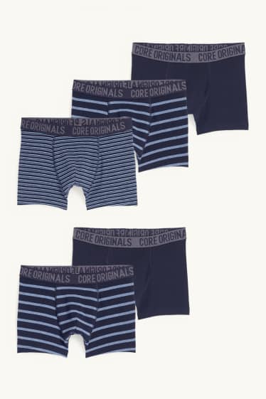 Nen - Paquet de 5 - bòxers - de ratlles - blau fosc
