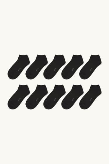 Women - Multipack of 10 - trainer socks - black