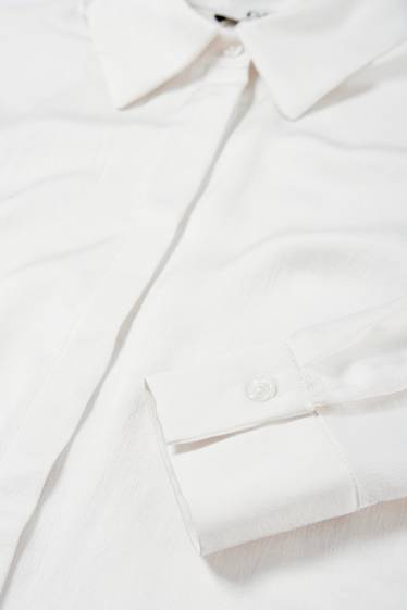 Femei - Bluză din satin - alb-crem