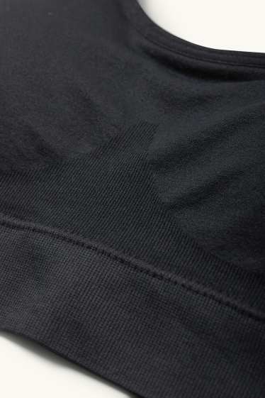 Donna - Brassière - imbottita - senza cuciture - nero