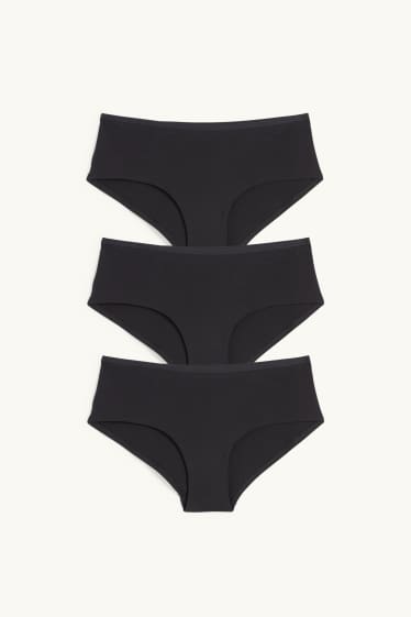 Damen - Multipack 3er - Hipster - schwarz