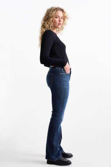 Damen - Bootcut Jeans - Mid Waist - dunkeljeansblau