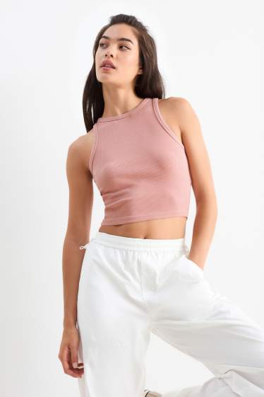 Women - Cropped top - dark rose