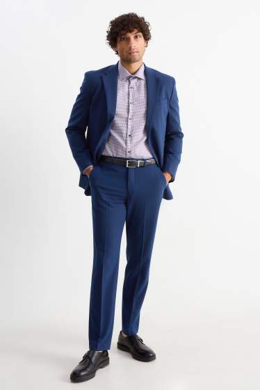Hommes - Pantalon de costume - regular fit - Flex - 4 Way Stretch - bleu foncé