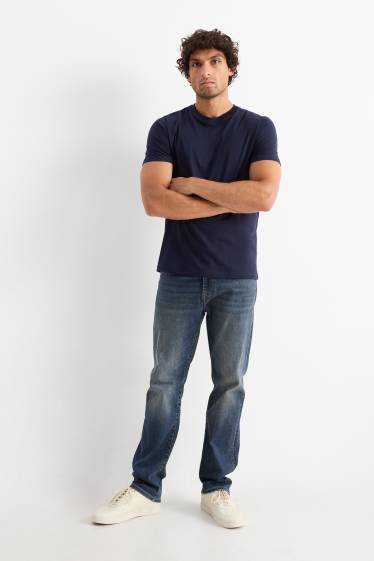 Pánské - Straight jeans - džíny - tmavomodré