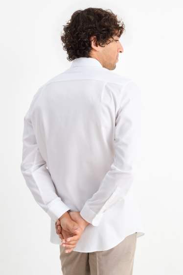 Hommes - Chemise de bureau - regular fit - col kent - facile à repasser - blanc