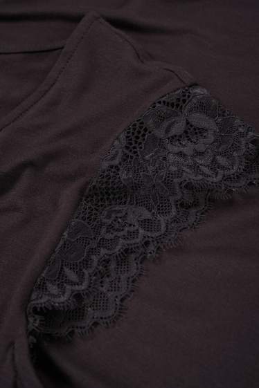 Dámské - Viskózová noční košile - černá