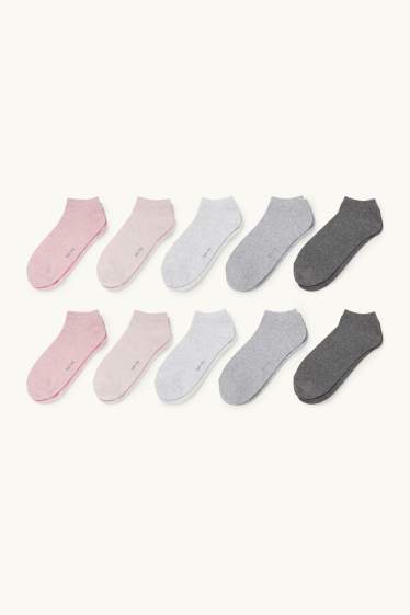 Damen - Multipack 10er - Sneakersocken - rosa