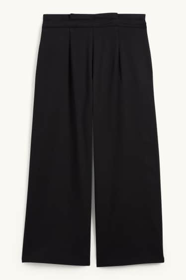 Dames - Pantalon - high waist - wide leg - zwart