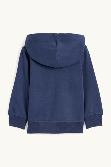 Kinder Buben - Sweatjacke mit Kapuze - dunkelblau