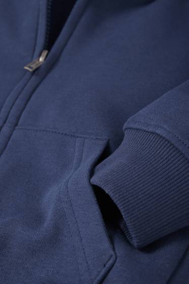 Kinder Buben - Sweatjacke mit Kapuze - dunkelblau