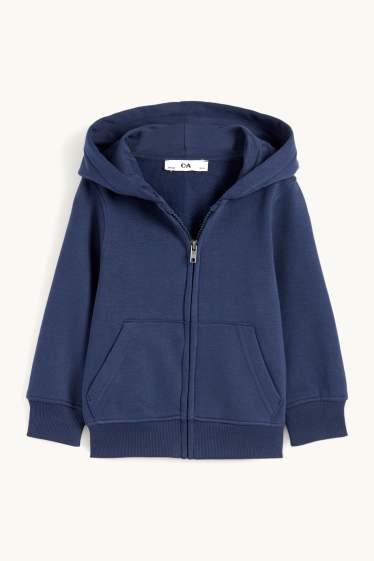 Kinder Buben - Sweatjacke mit Kapuze - dunkelblau