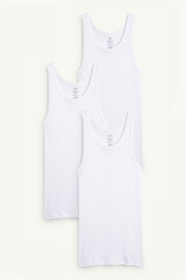 Home - Paquet de 3 - samarreta interior - canalé doble - blanc