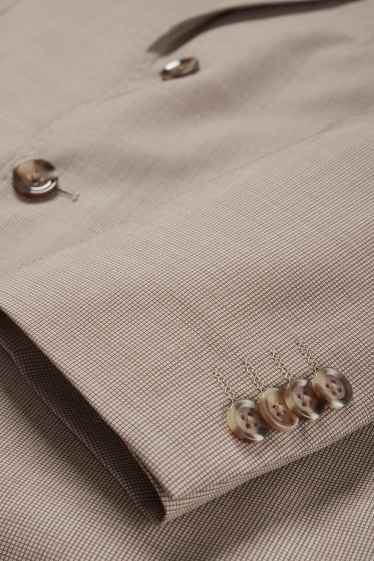Herren - Baukasten-Woll-Sakko - Regular Fit - gemustert - beige