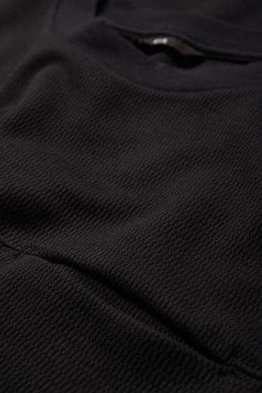 Heren - Longsleeve - met structuur - zwart