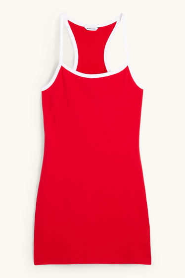 Damen - Figurbetontes Kleid - rot