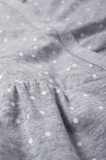 Dámské - Kojící noční košile - puntíkovaná - světle šedá-žíhaná