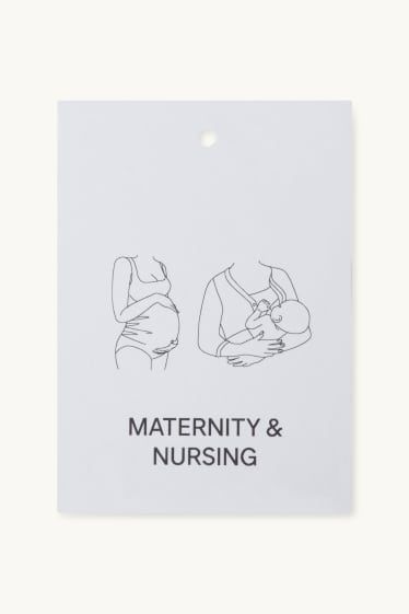 Dámské - Kojící noční košile - puntíkovaná - světle šedá-žíhaná