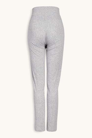Donna - Pantaloni pigiama premaman - pois - arricciature - grigio chiaro melange