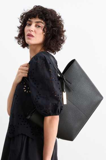 Dames - Shopper - imitatieleer - zwart
