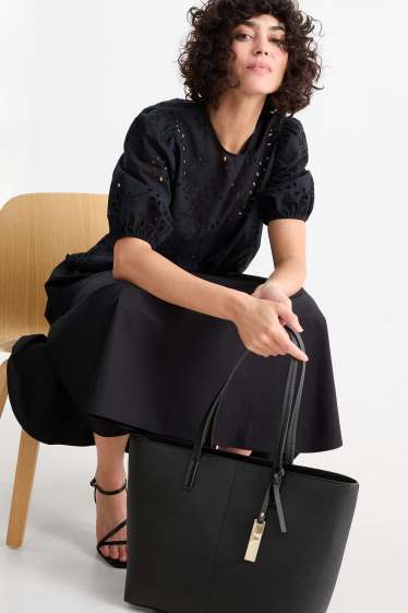 Dames - Shopper - imitatieleer - zwart
